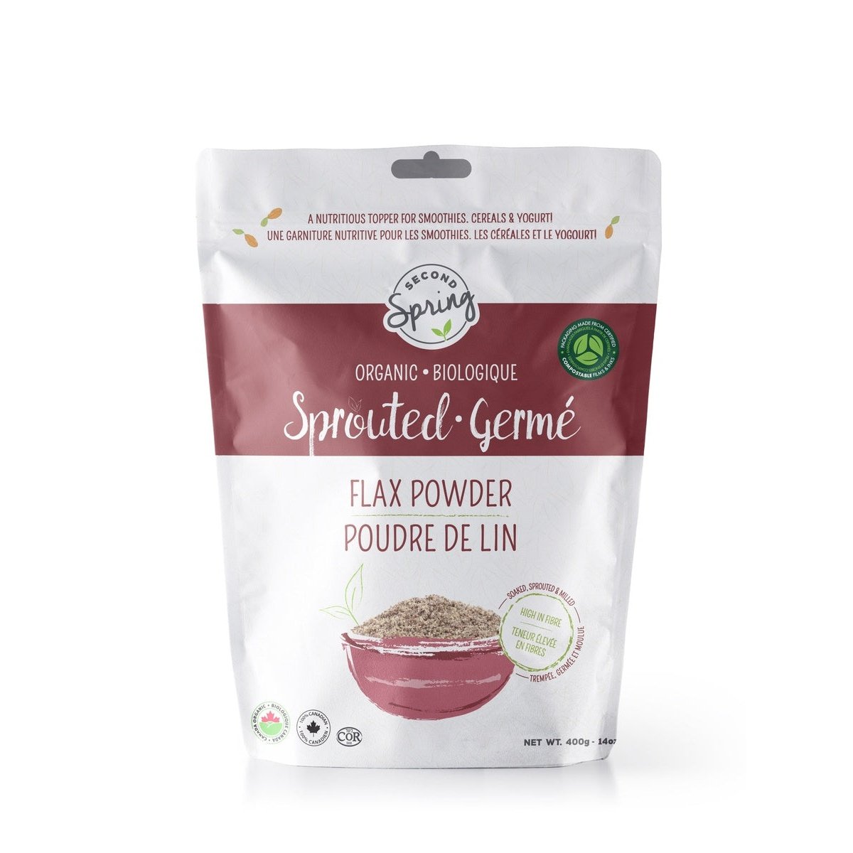 Organic Sprouted Brown Flax Powder  Second Spring Sprouted Foods