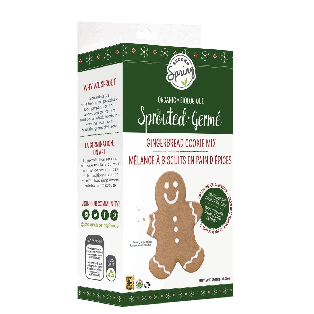 Organic Sprouted Gingerbread Cookie Second Spring Sprouted Foods