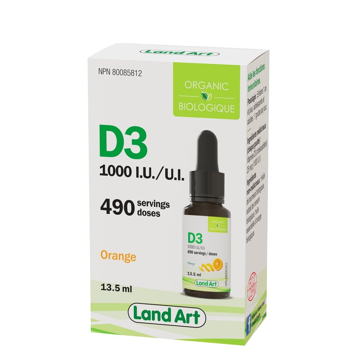 Organic Vitamin D3 1000IU  Land Art