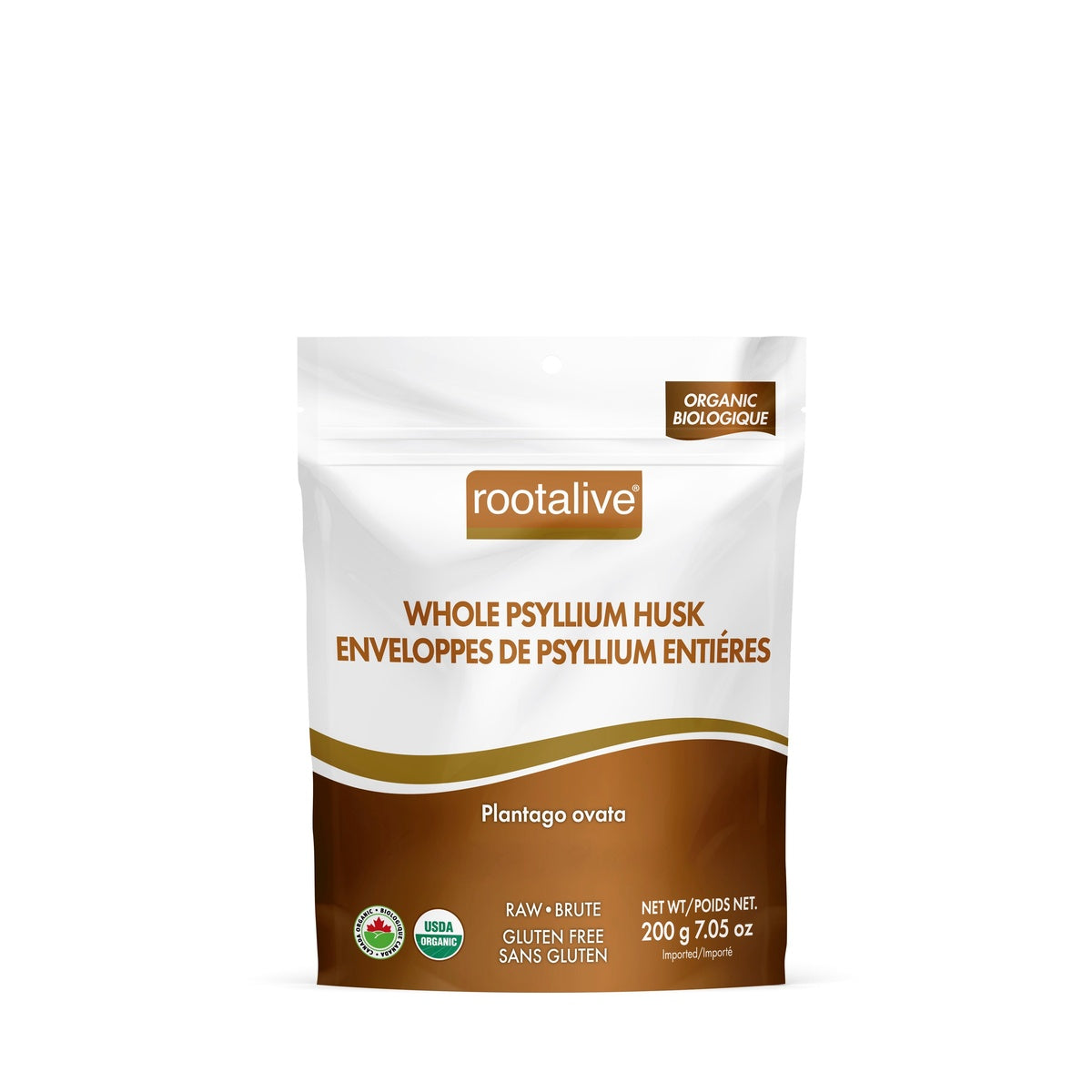 Organic Whole Psyllium Husk  Rootalive Inc. 200g