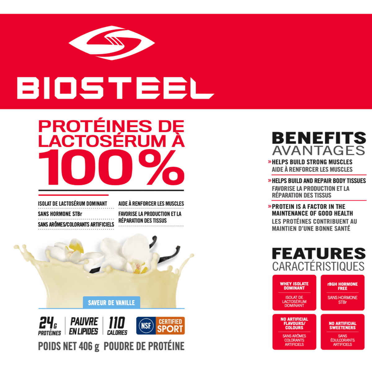 100% Whey Protein Vanilla  BioSteel Sports Nutrition Inc.   