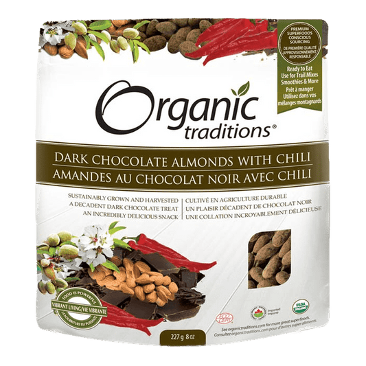 Almonds, Dark Chocolate With Chili  Organic Traditions 227g