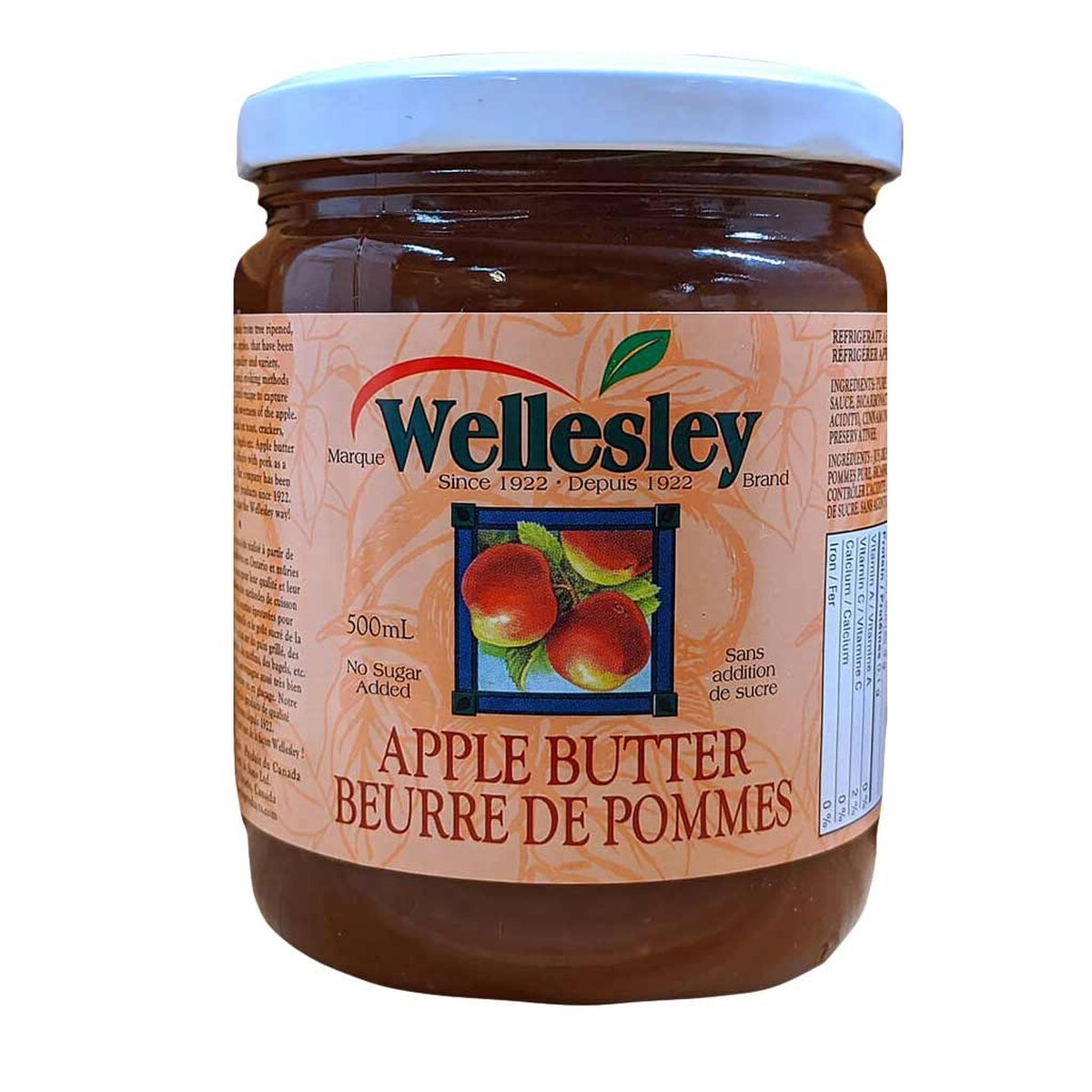 Apple Butter (No Sugar Added)  Wellesley 500ml  