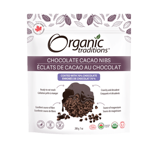 Chocolate Cacao Nibs-70% Chocolate  Organic Traditions   