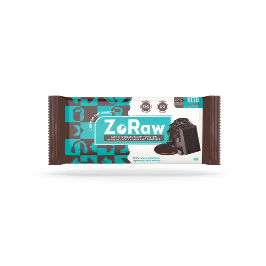 Dark Chocolate Bar With Protein  ZoRaw Chocolates   