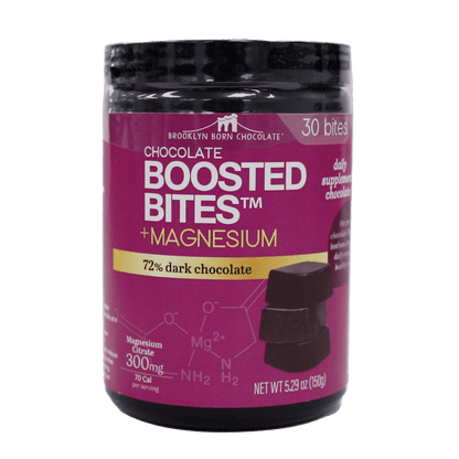 Dark Chocolate Bites + Magnesium  Brooklyn Born Chocolate 30 bites  