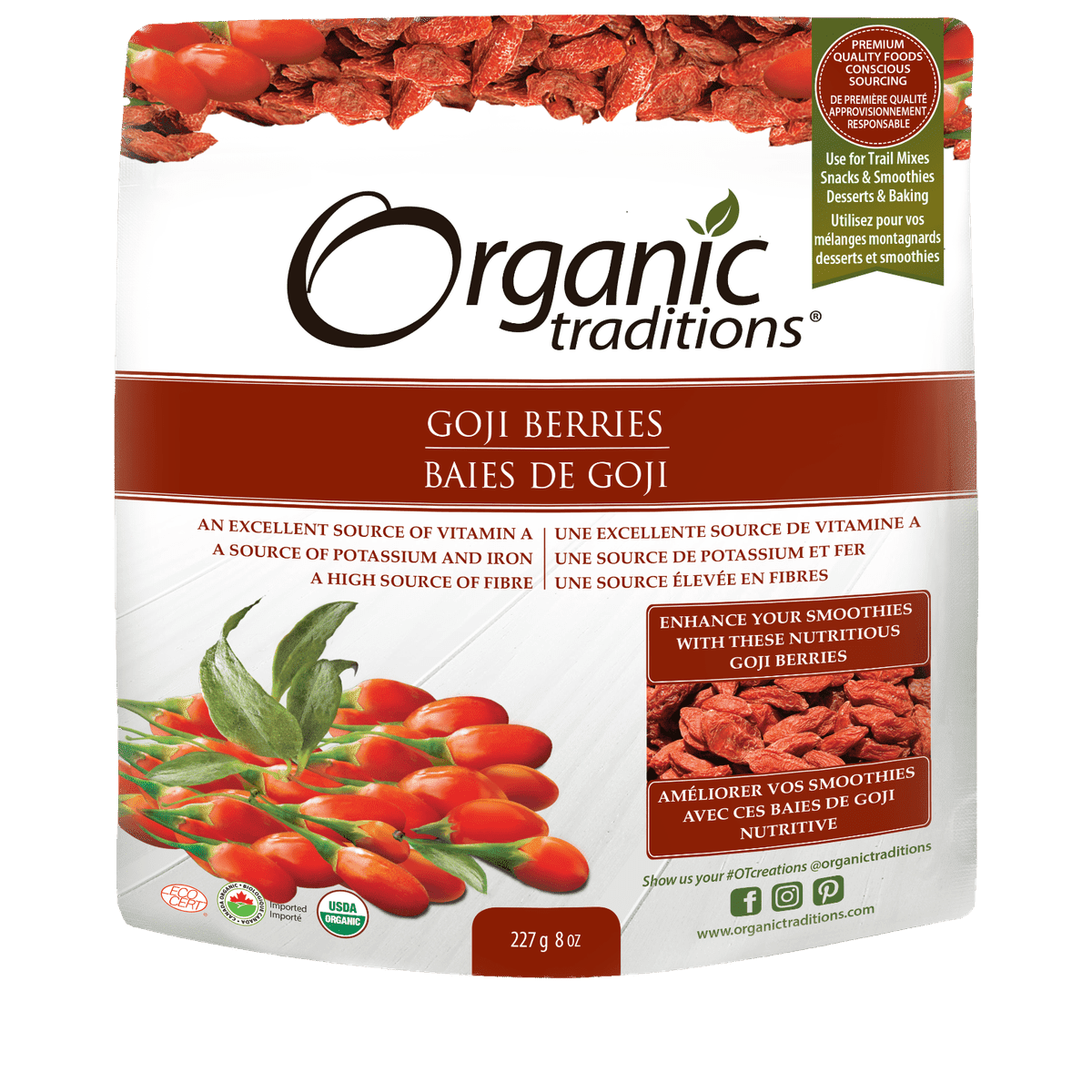 Goji Berries  Organic traditions 227g  