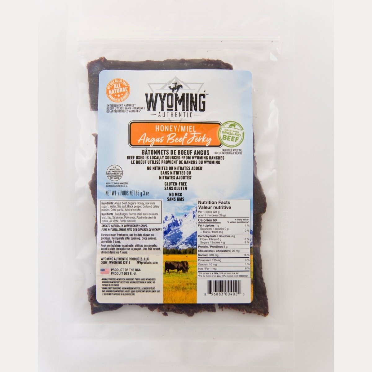 Honey Beef Jerky  Wyoming Gourmet Beef   