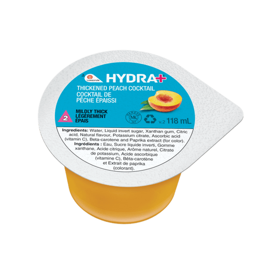 Hydra+ Thickened Peach Cocktail IDDSI 2  Lassonde Hydra+ 24 X 118 mL  