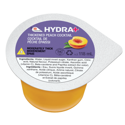 Hydra+ Thickened Peach Cocktail IDDSI 3  Lassonde Hydra+ 24 X 118 mL  