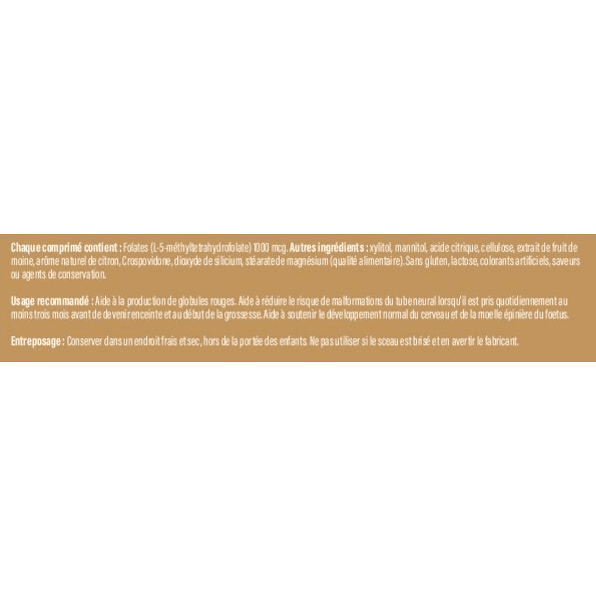 L-MTHF Folate - 1mg  NUTRAMELTZ   