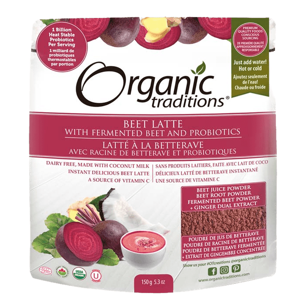 Latte - Beet With Probiotics  Organic traditions   