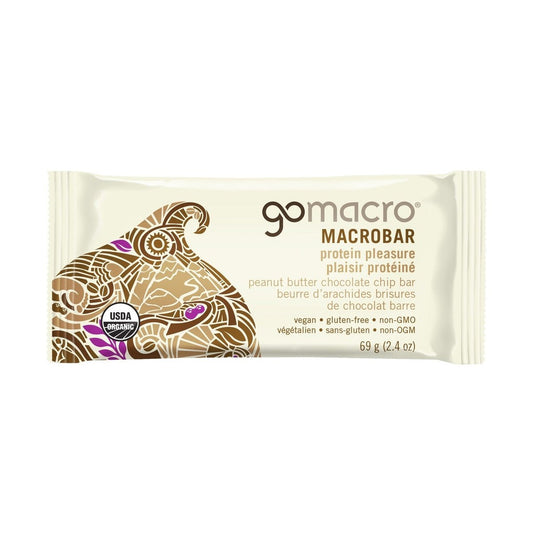 MACROBAR Protein Pleasure Peanut Butter Chocolate Chip Bar  GoMacro   