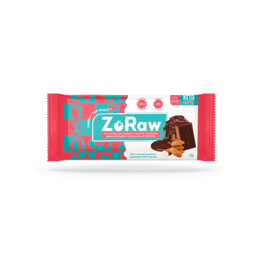 Milk Chocolate - Almond & Protein  ZoRaw Chocolates   