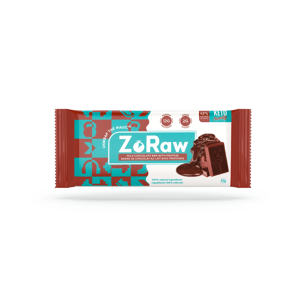 Milk Chocolate Bar With Protein  ZoRaw Chocolates   