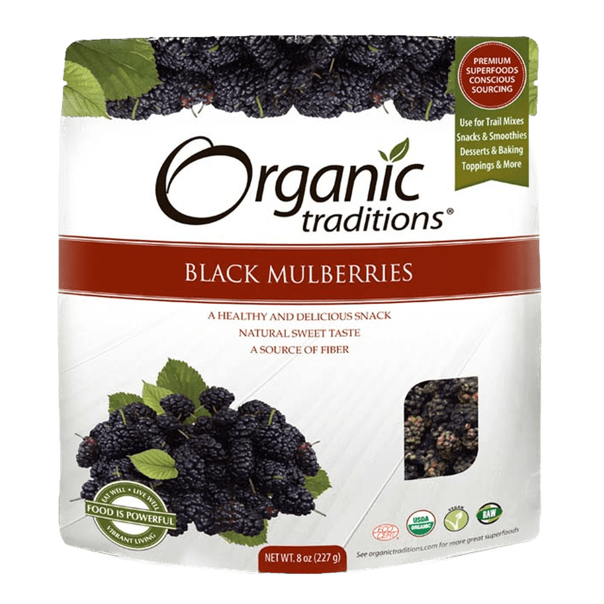 Mulberries, Black - Dried  Organic traditions   