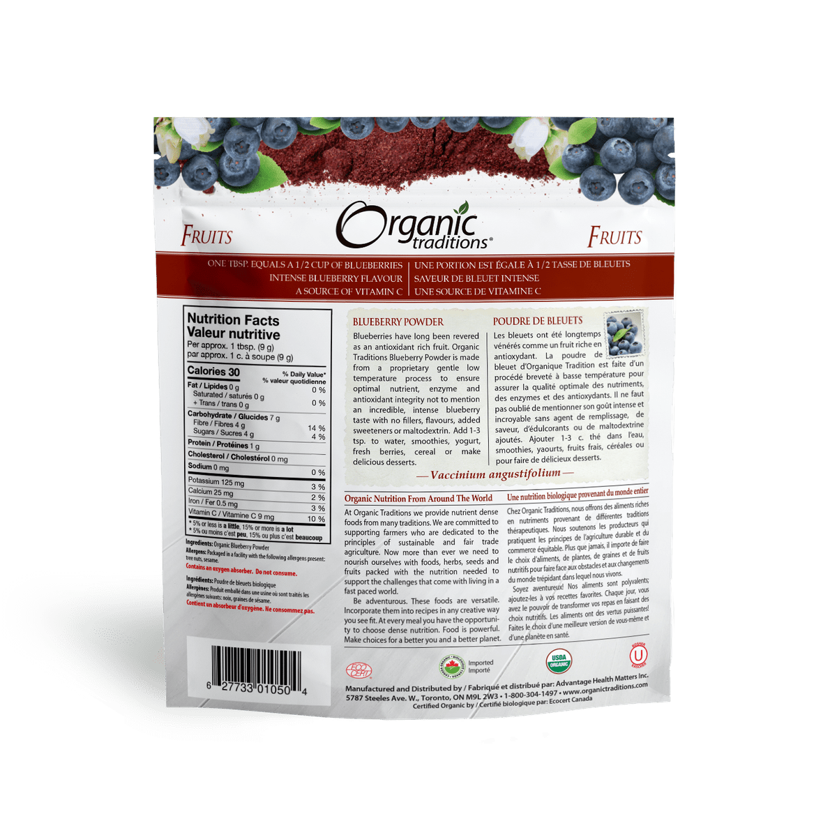 Organic Blueberry Powder  Organic traditions   