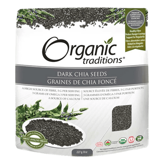 Organic Dark Chia Seeds  Organic traditions 227g  