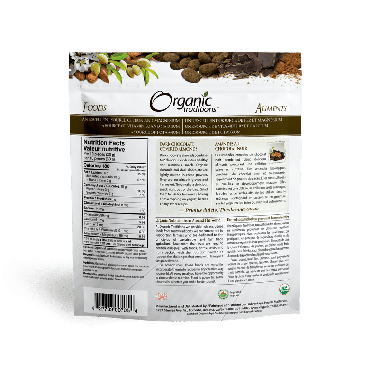 Organic Dark Chocolate Covered Almonds  Organic traditions   