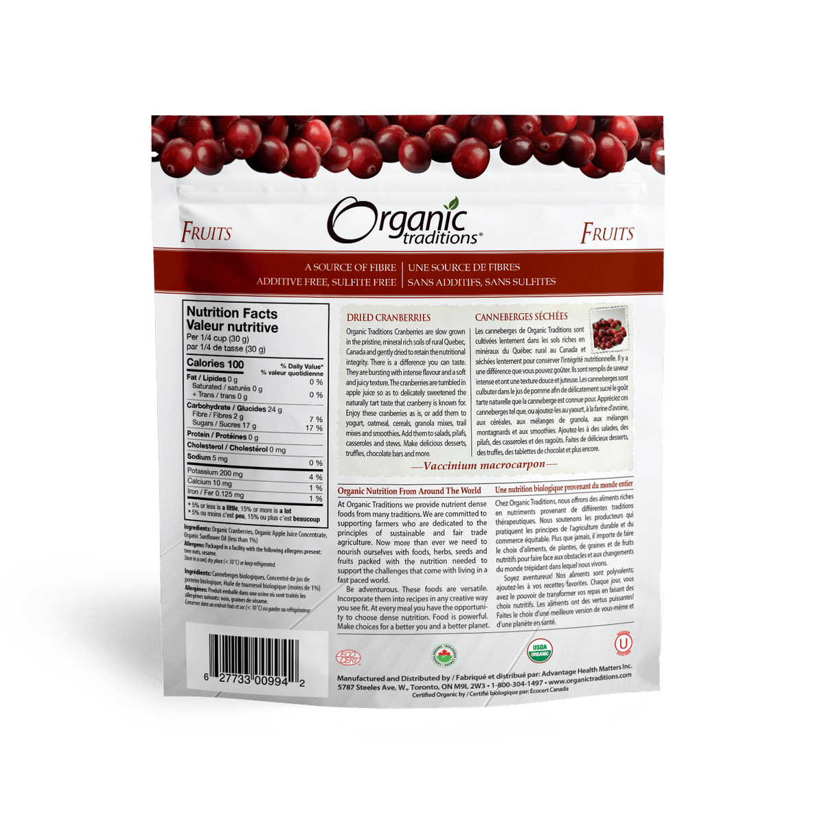 Organic Dried Cranberries  Organic traditions   