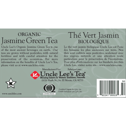 Organic Jasmine Tea  Uncle Lee's Tea   