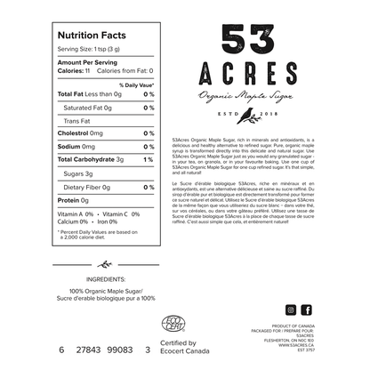 Organic Maple Sugar  53 Acres - Maple Sweeteners   