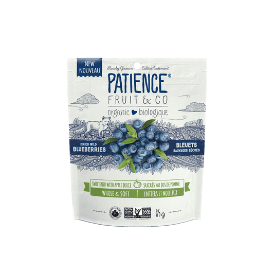 Organic Whole Wild Dried Blueberries Sweetened with Apple Juice  Patience Fruit & Co.   