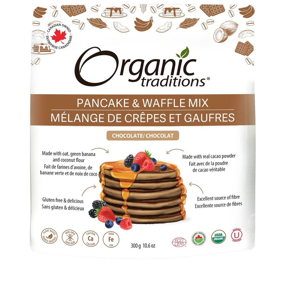 Pancake And Waffle Mix- Chocolate  Organic traditions   