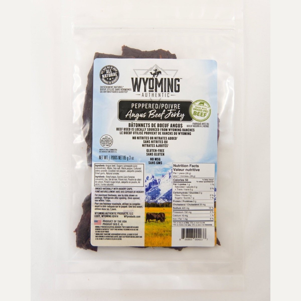 Peppered Beef Jerky  Wyoming Gourmet Beef   