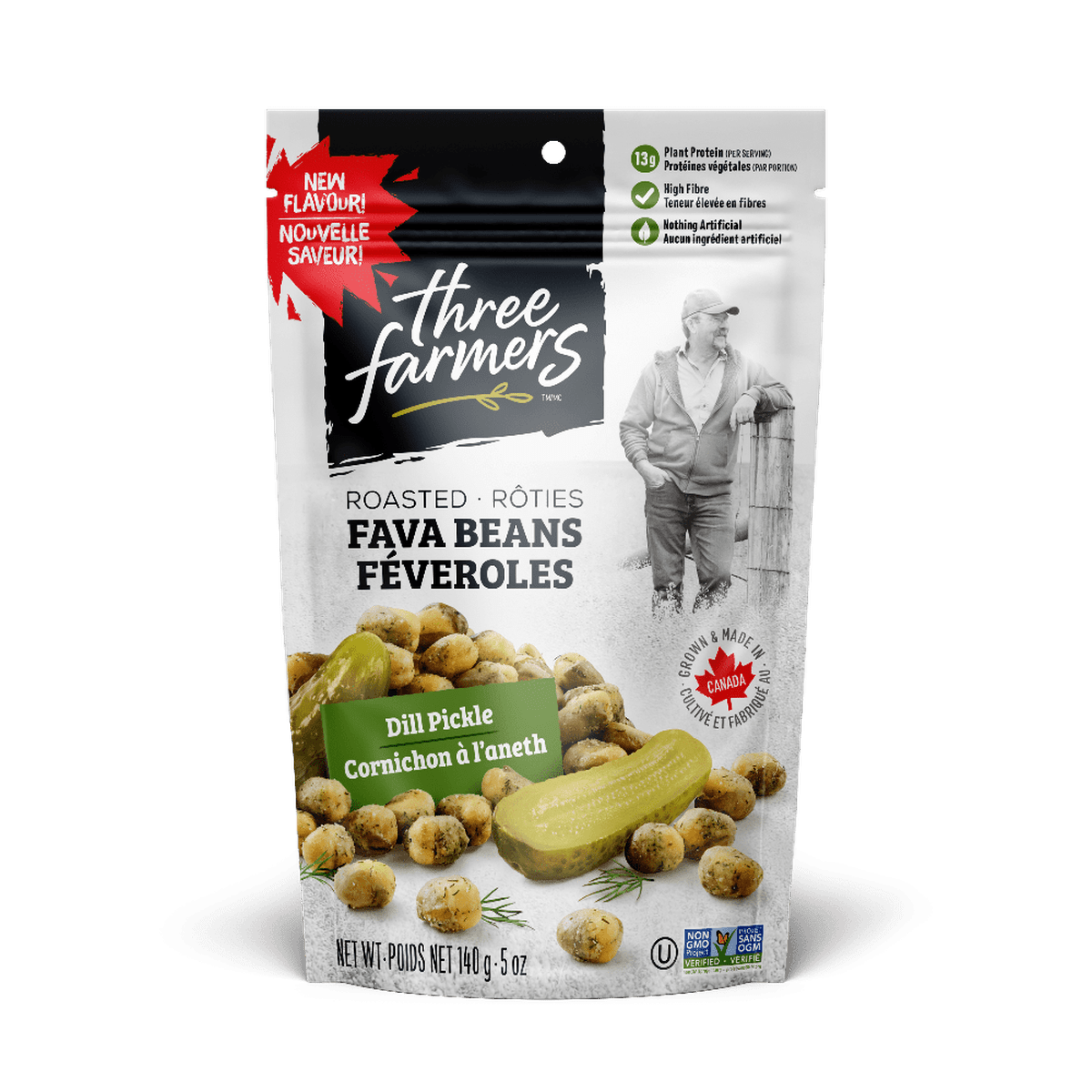 Roasted Fava Beans - Dill Pickle  Three Farmers   