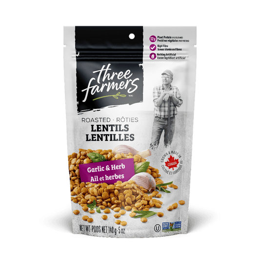 Roasted Lentils - Garlic & Herb  Three Farmers