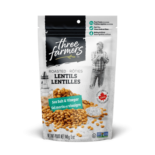 Roasted Lentils - Sea Salt & Vinegar  Three Farmers