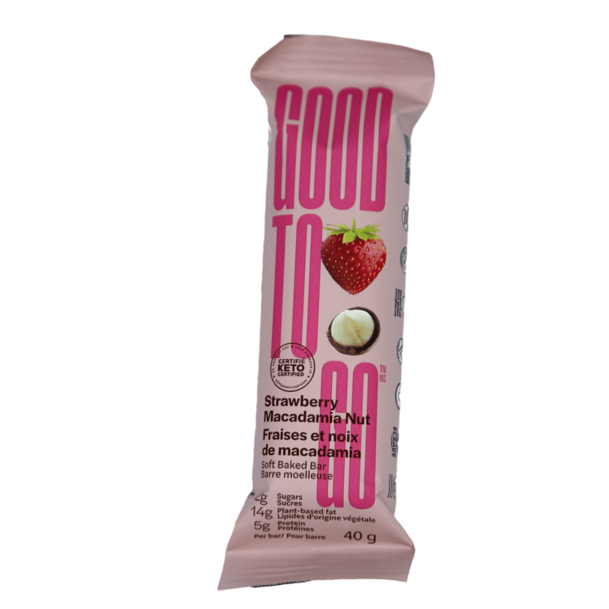 Strawberry Macadamia Snack Bar  Good To Go 40g  