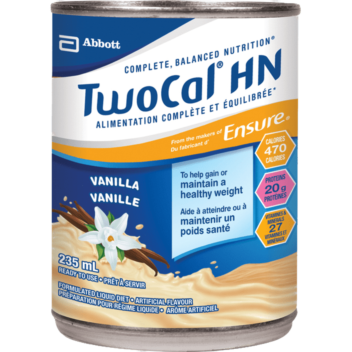 TwoCal® HN Nutritional Formula Vanilla  Abbott Nutrition 24 x 235mL Cans  