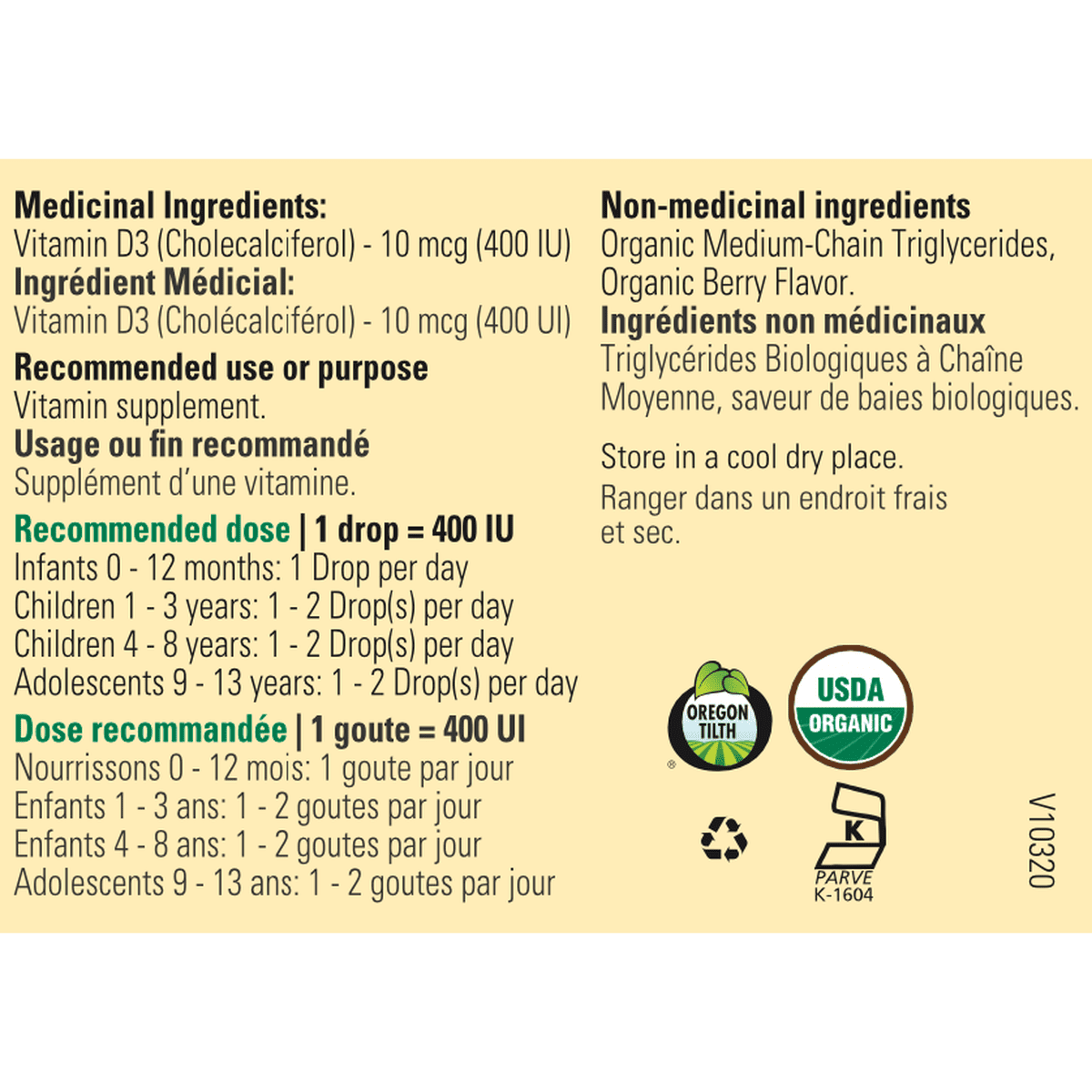 Vitamin D3 Organic Drops  ChildLife Essentials   