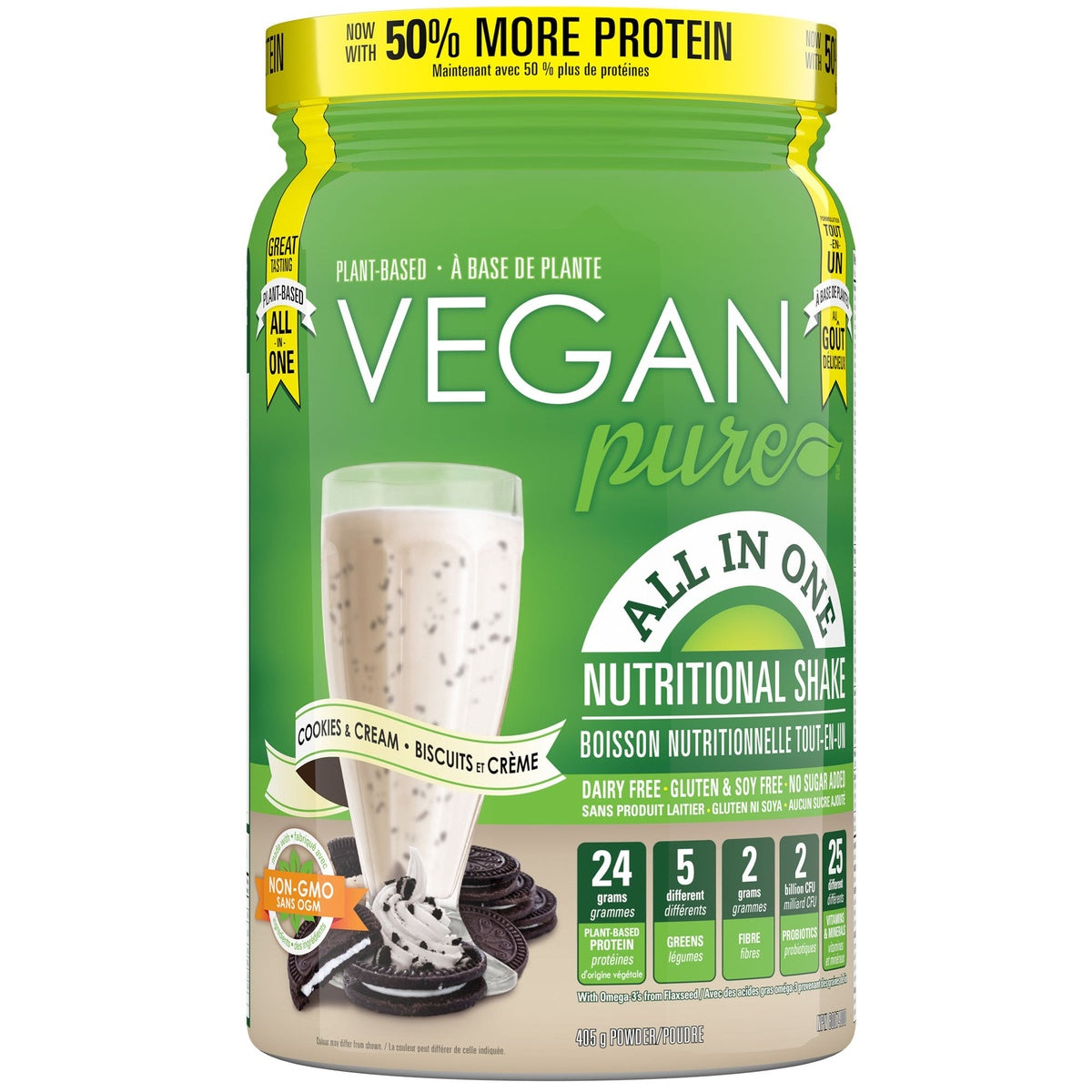 All in One Nutritional Shake Cookies and Cream  Vegan Pure   