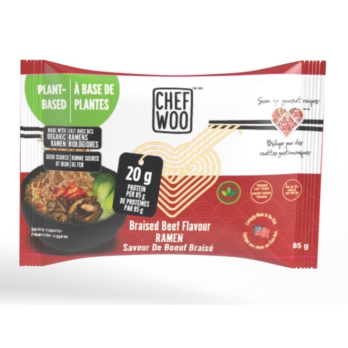 Braised Beef Flavour Ramen  CHEF WOO 85g  