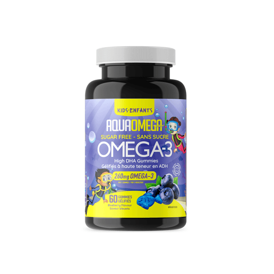 High DHA Kids Gummies, Blueberry  AQUAOMEGA