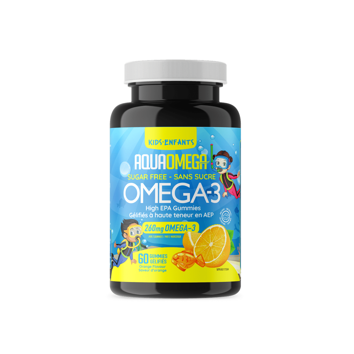 High EPA Kids Gummies, Orange  AQUAOMEGA   