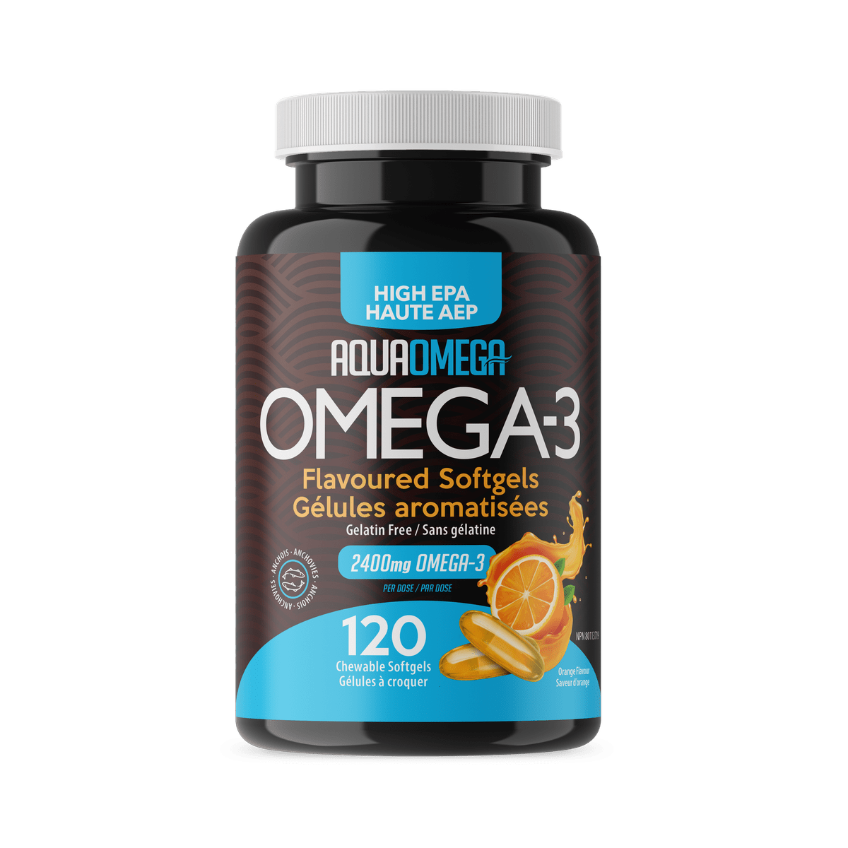 High EPA Omega 3 Chewables, Orange  AQUAOMEGA   