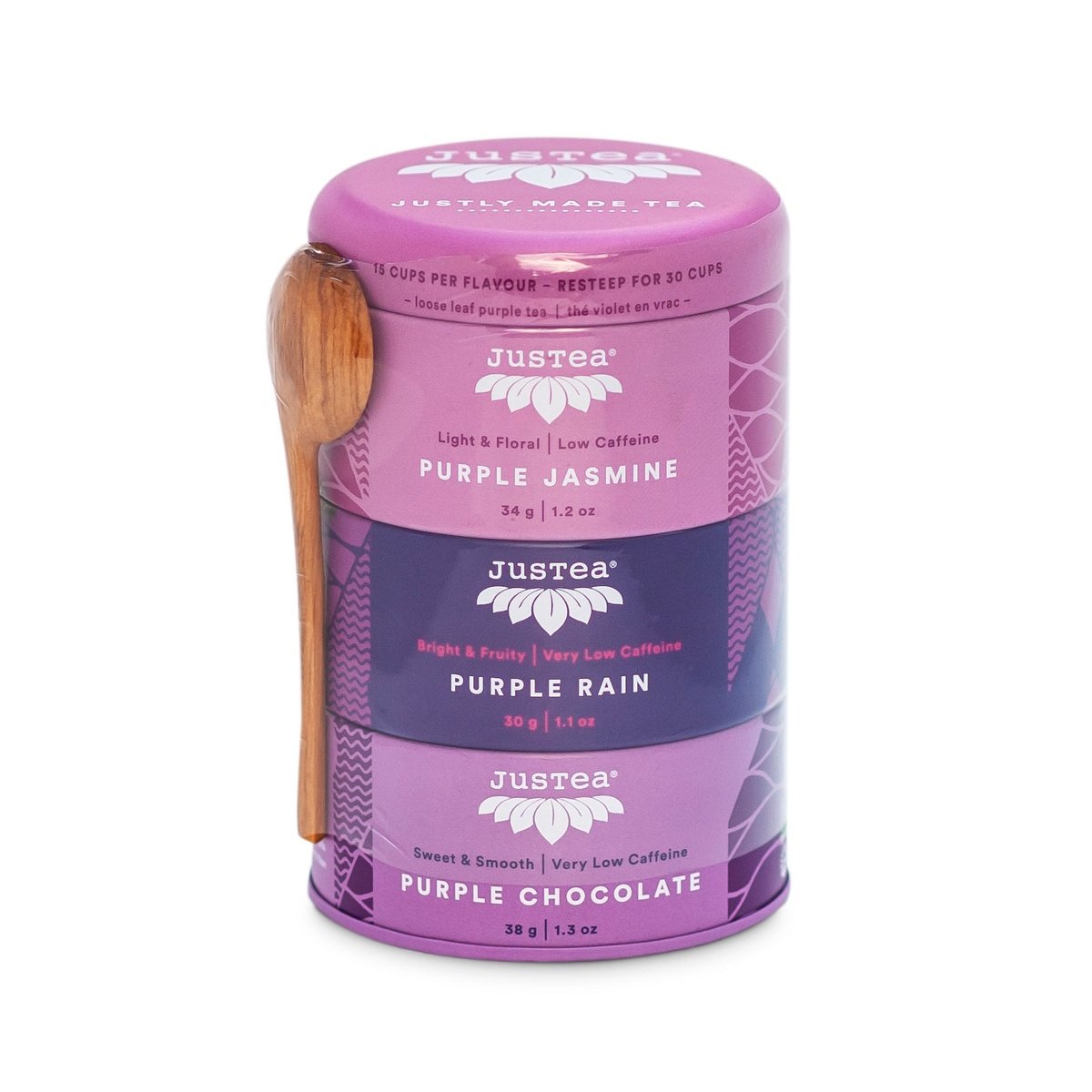 Loose Leaf Purple Tea Trio Tins  JusTea   