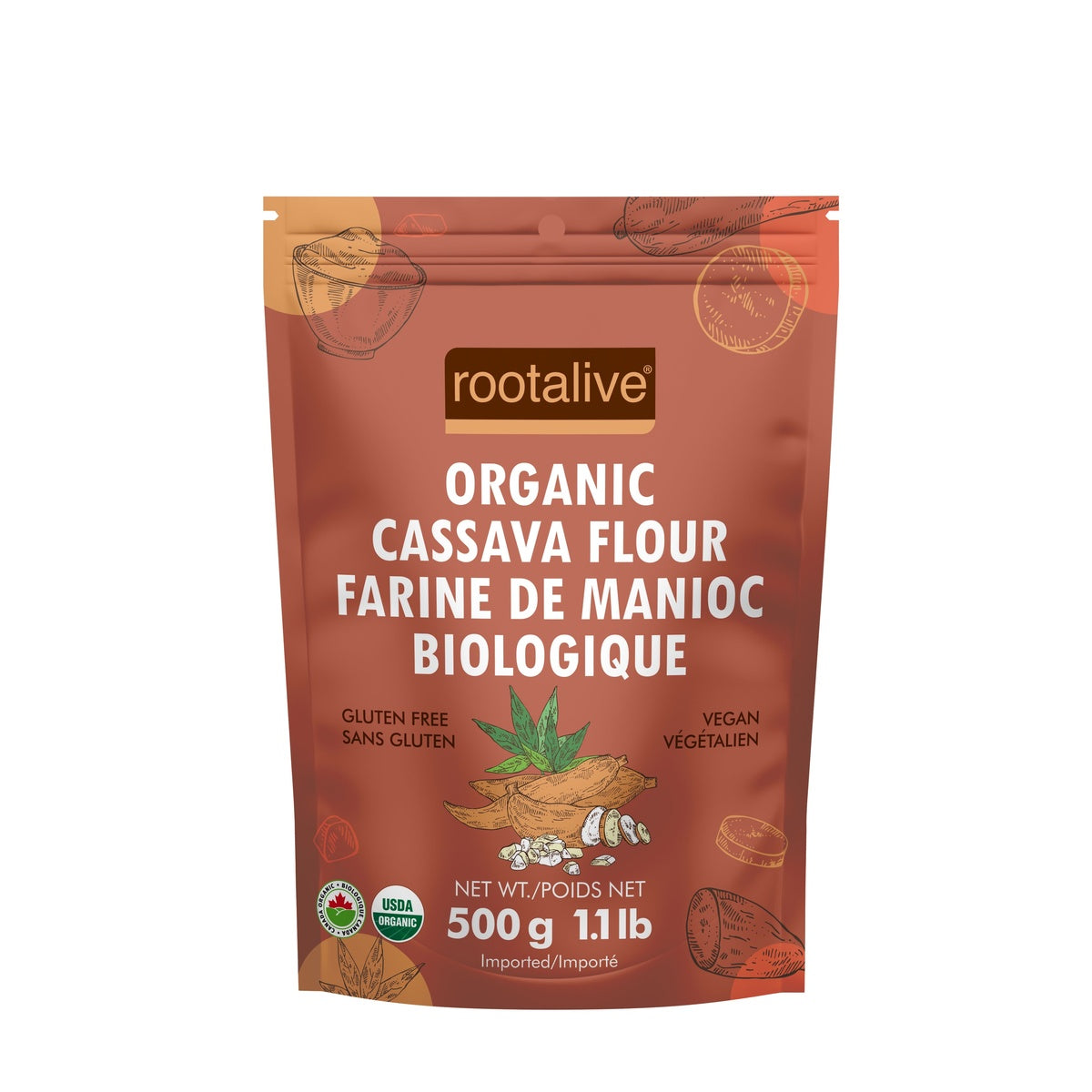 Organic Cassava Flour  Rootalive Inc. 500g  