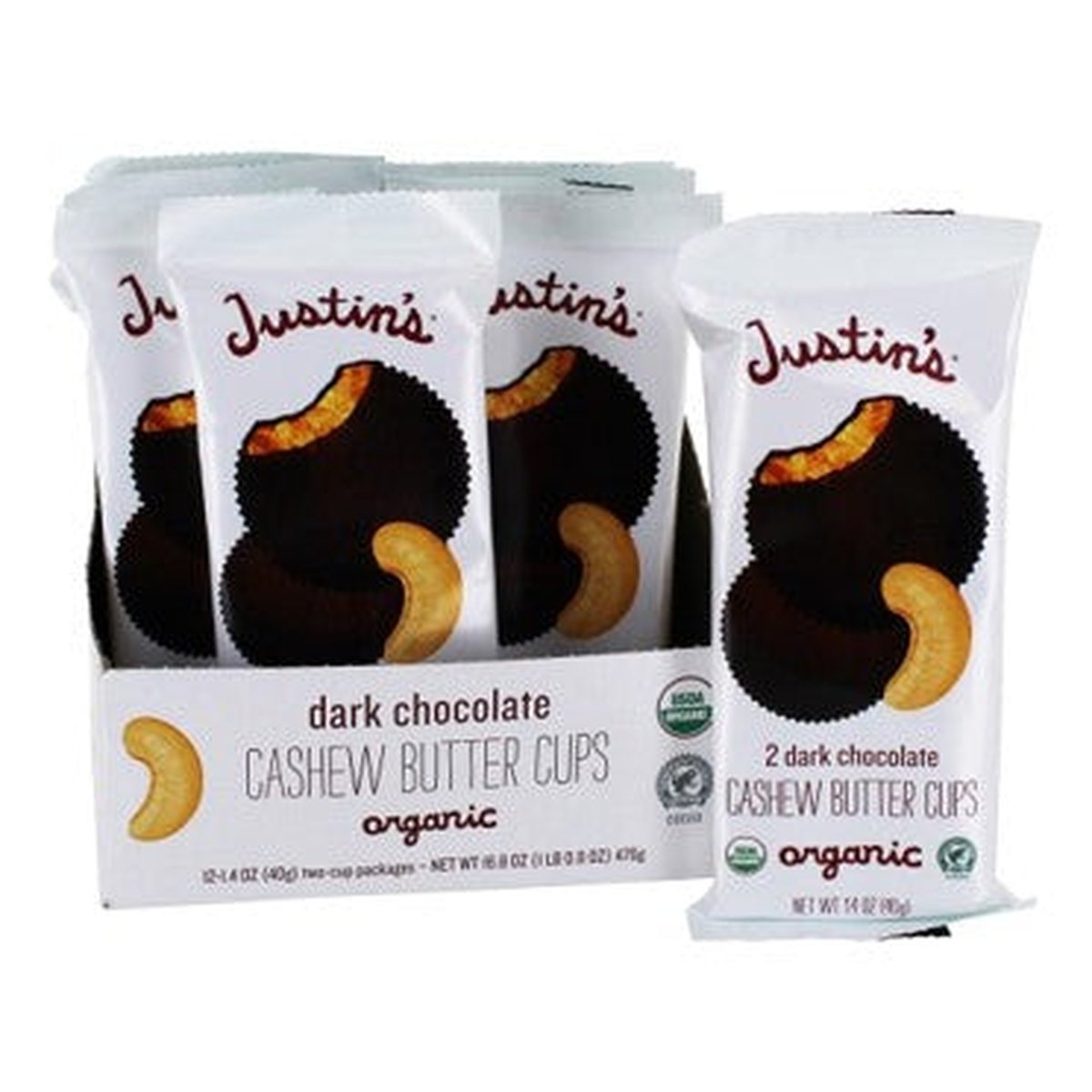 Organic Dark Chocolate Cashew Butter Cups  Justin's   