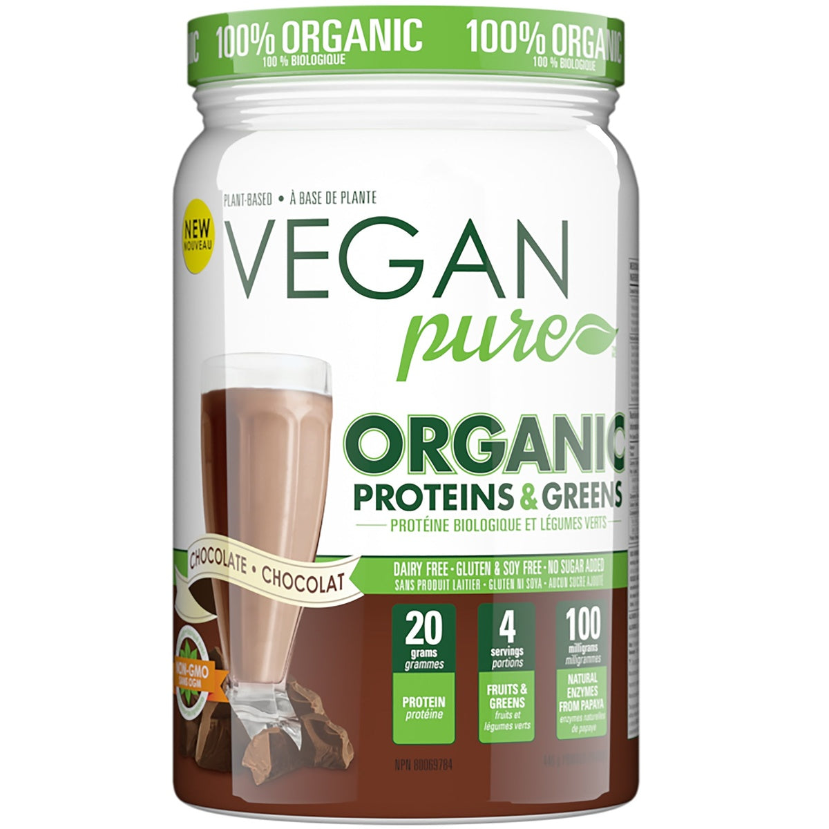 Organic Protein & Greens Choc  Vegan Pure   