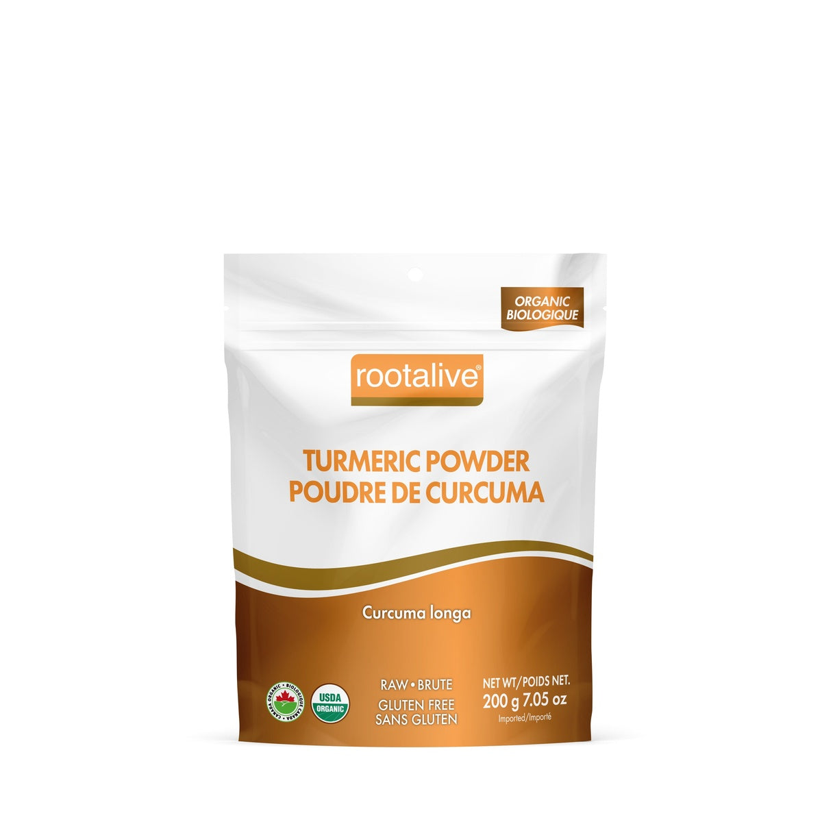 Organic Turmeric Powder  Rootalive Inc. 200g  