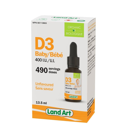 Organic Vitamin D3 400IU For Baby  Land Art