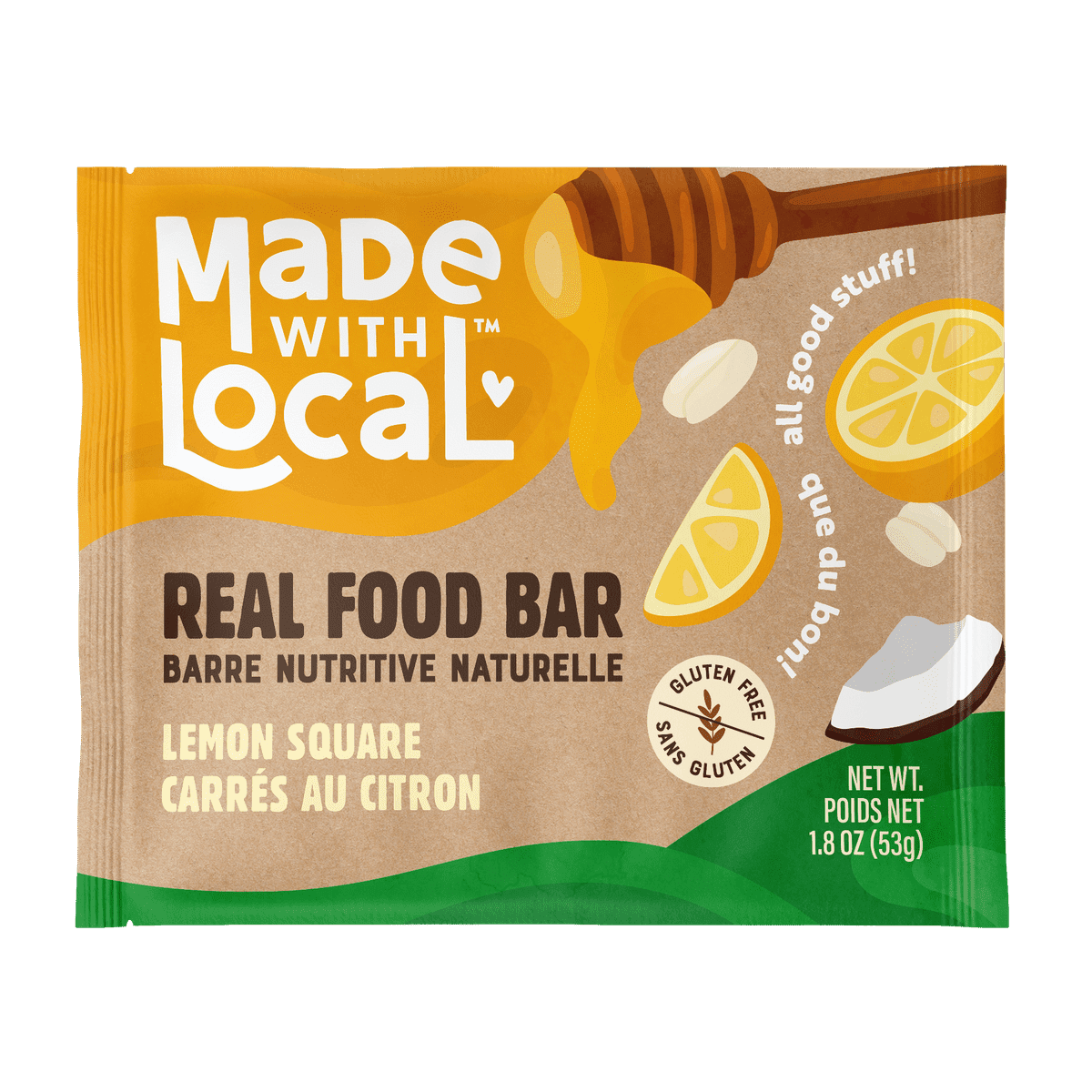 Real Food Bar - Lemon Square  Made with Local   