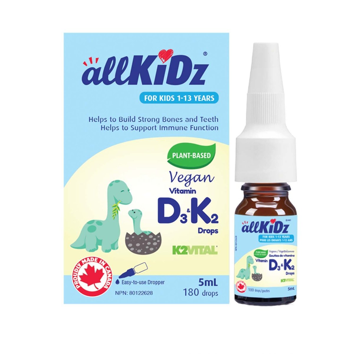 Vegan Vitamin D3 K2 Drops  Allkidz Naturals Inc.   